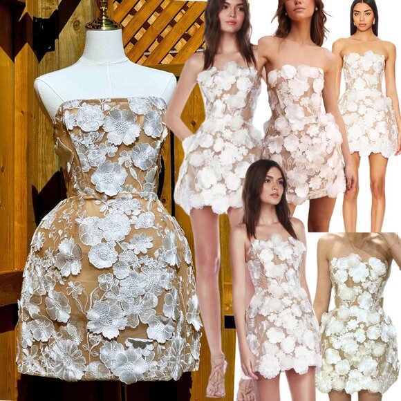 🆕 BRONX & BANCO 🧿 NWOT Jasmine Maraya White Mini Dress - Sz L / US 8